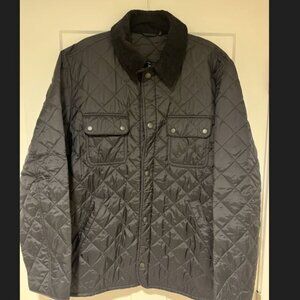 Barbour Men's Quilted Field Jacket Corduroy Collar Black XL